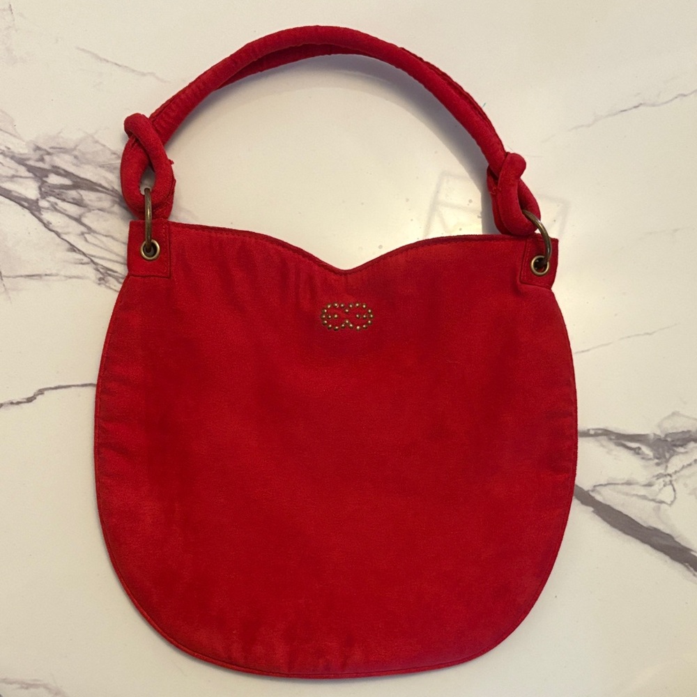 ESCADA Red Velvet Sweetheart Shoulder Bag